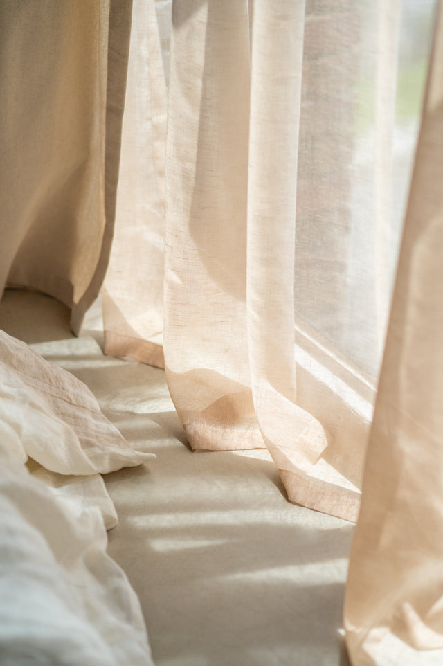 Natural Beige Sheer Curtain (1 pair)