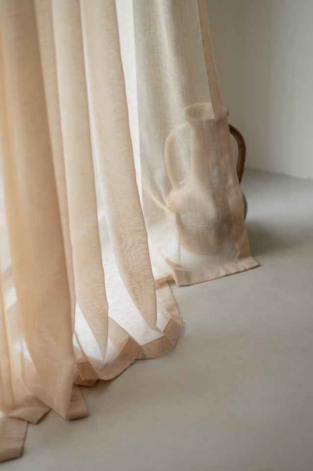 Natural Beige Sheer Curtain (1 pair)